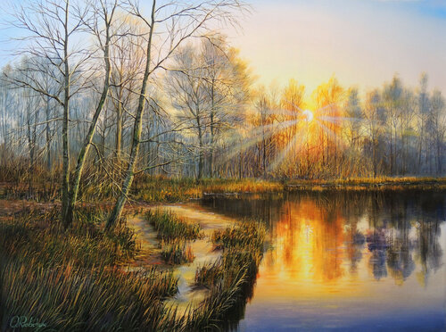 Spring's Triumph by Oleg Riabchuk, Painting for Sale on Select