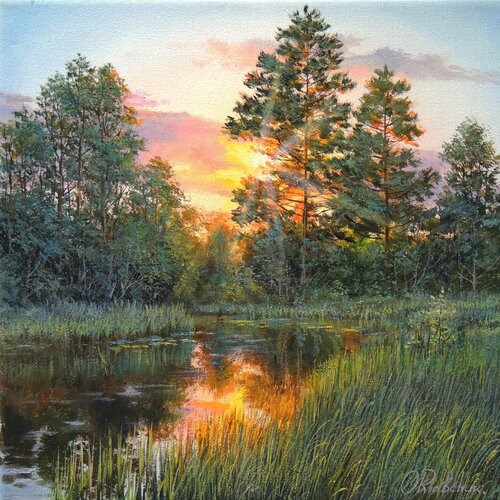 Alone Among Trees by Oleg Riabchuk, Painting for Sale on Select