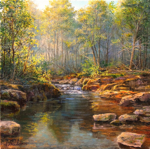 Where the Forest Breathes by Oleg Riabchuk, Painting for Sale on Select