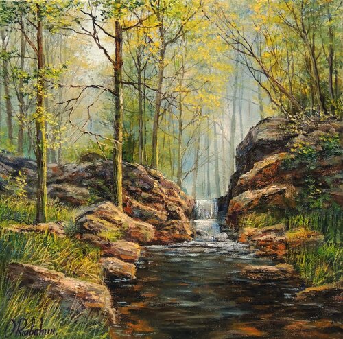 Gates of Stone by Oleg Riabchuk, Painting for Sale on Select