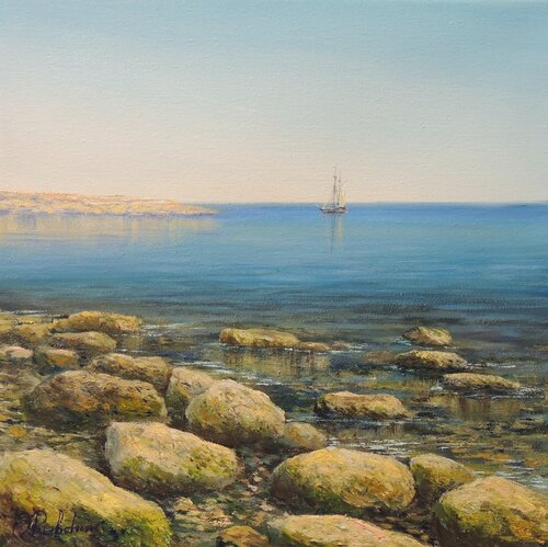 Lonely Traveler by Oleg Riabchuk, Painting for Sale on Select