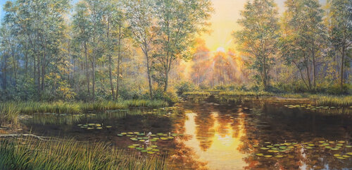 Harmony in Stillness by Oleg Riabchuk, Painting for Sale on Select
