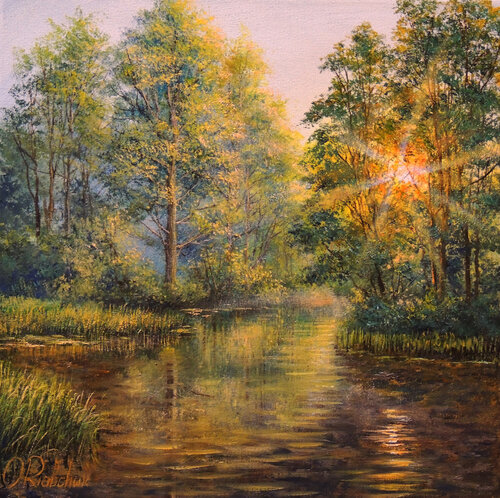 Golden Hour by Oleg Riabchuk, Painting for Sale on Select