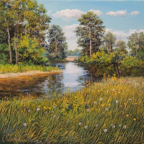 Echoes of a Summer Day by Oleg Riabchuk, Painting for Sale on Select