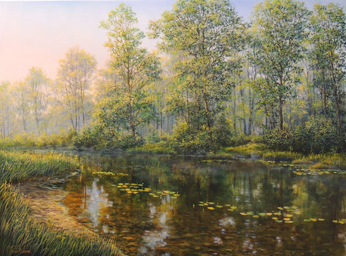 Green Season by Oleg Riabchuk, Painting for Sale on Select