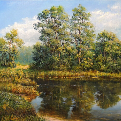 Summer’s Mirror by Oleg Riabchuk, Painting for Sale on Select