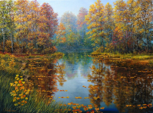 On the Wings of Autumn by Oleg Riabchuk, Painting for Sale on Select