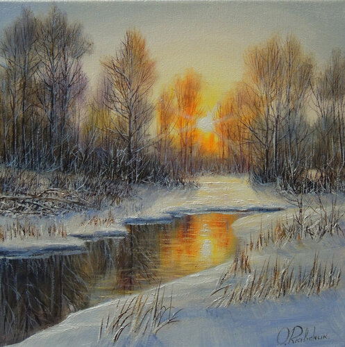 Susent in Frost by Oleg Riabchuk, Painting for Sale on Select