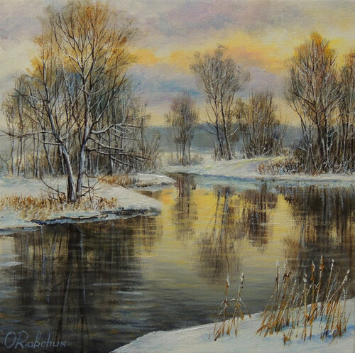 Silent Glow by Oleg Riabchuk, Painting for Sale on Select