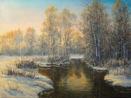 Silent Water by Oleg Riabchuk, Painting for Sale on Select