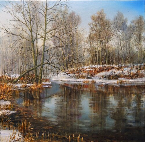 Winter is over by Oleg Riabchuk, Painting for Sale on Select