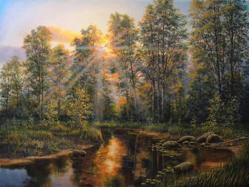 Where the Stones Rest by Oleg Riabchuk, Painting for Sale on Select