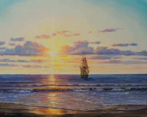 On the Way Home by Oleg Riabchuk, Painting for Sale on Select