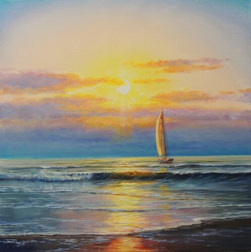 Sailing Toward Tomorrow by Oleg Riabchuk, Painting for Sale on Select