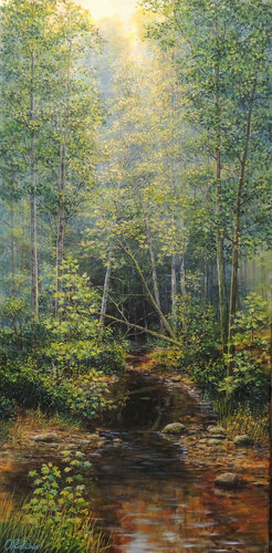 Into the Depths of the Forest by Oleg Riabchuk, Painting for Sale on Select