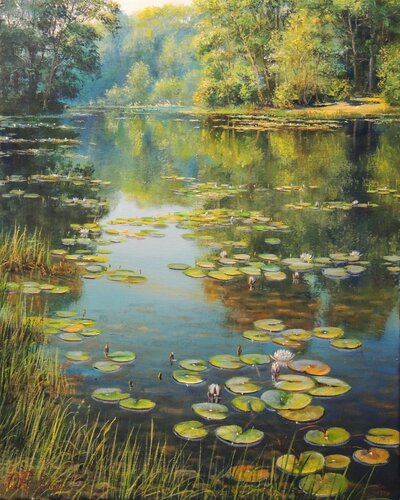 Garden of Water by Oleg Riabchuk, Painting for Sale on Select