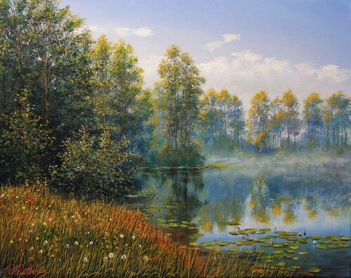 Dreaming Lake by Oleg Riabchuk, Painting for Sale on Select