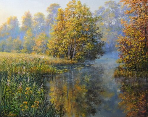 Whispers of September by Oleg Riabchuk, Painting for Sale on Select