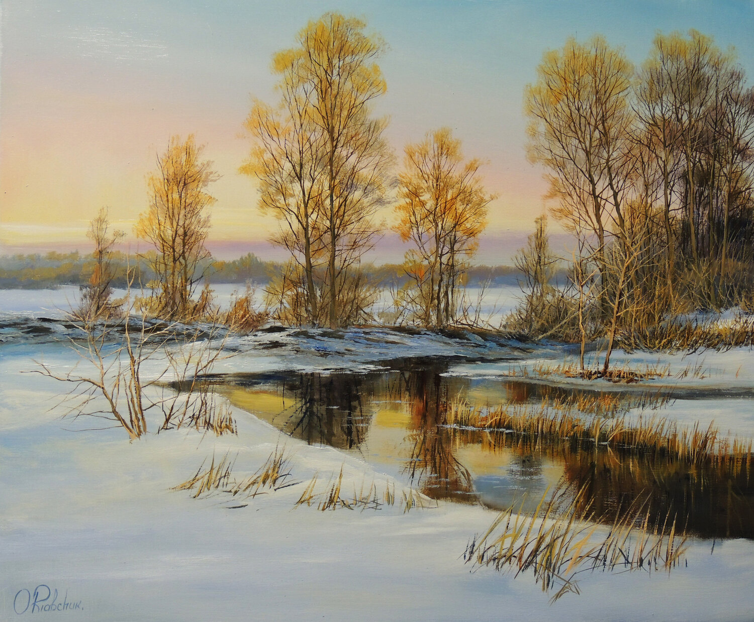 The Secret of the Evening Oleg Riabchuk Original painting for sale
