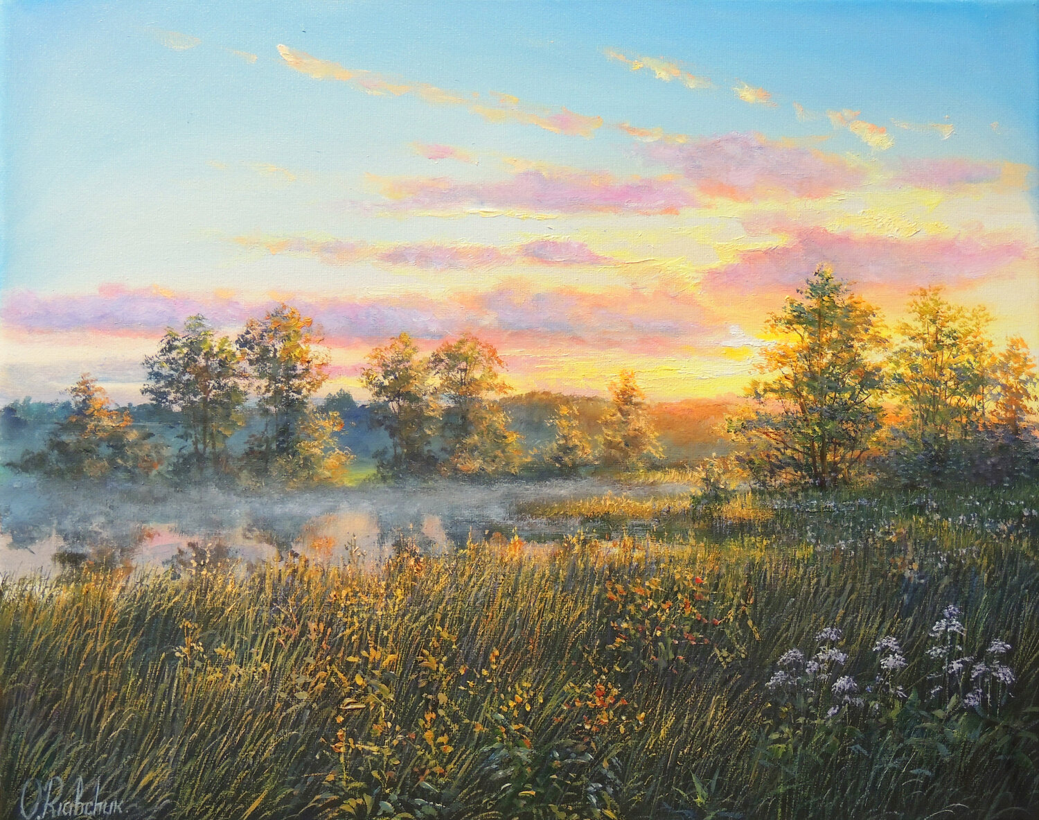 The Beauty of a Sunset Oleg Riabchuk Original painting for sale