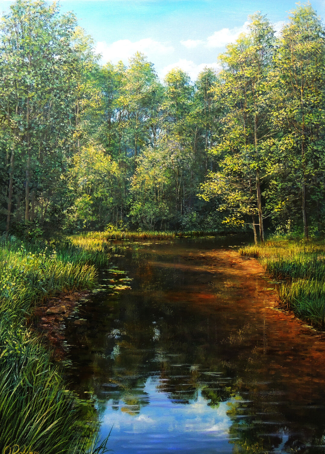 Hiding in Shadows Oleg Riabchuk Original painting for sale