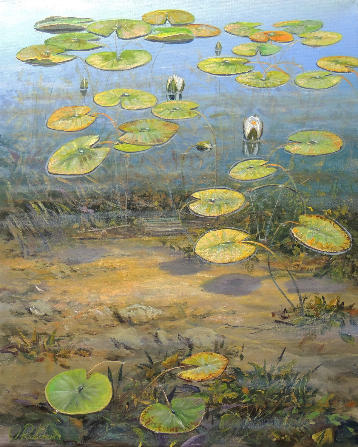 Underwater World Oleg Riabchuk Original painting for sale