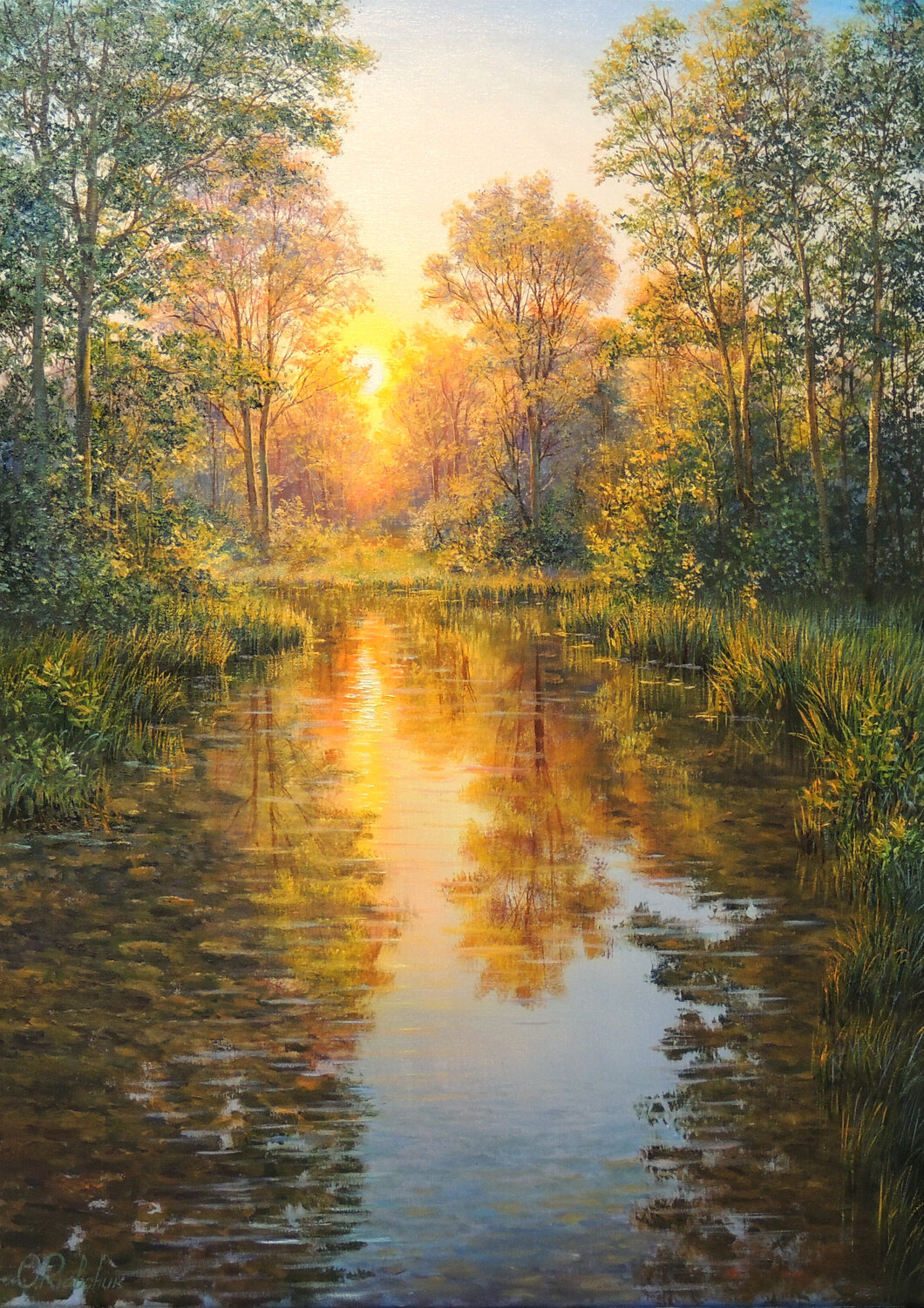 Stillness Before Nightfall Oleg Riabchuk Original painting for sale