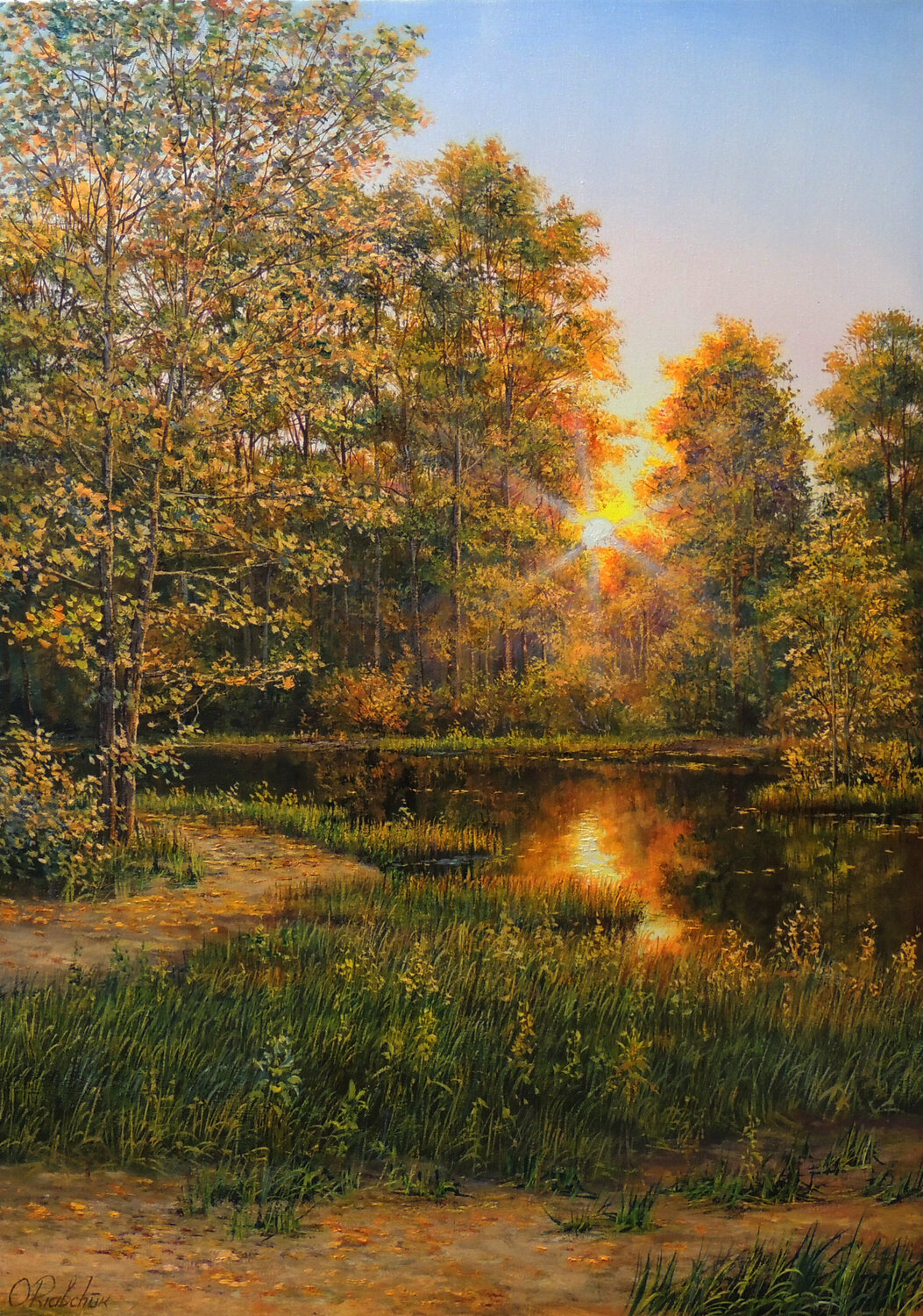 Last Rays Of Sunshine Oleg Riabchuk Original painting for sale