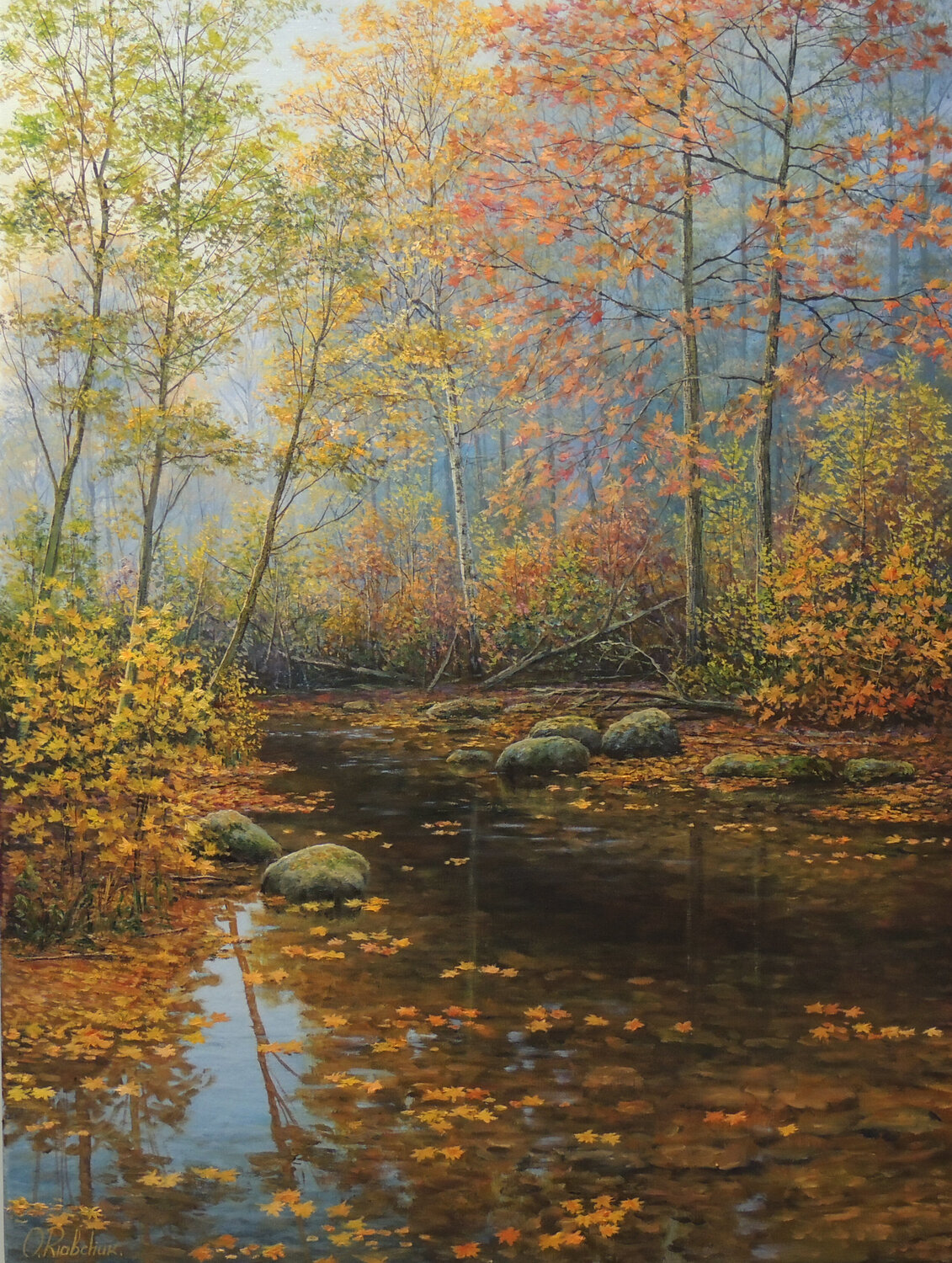 Passing Leaves Oleg Riabchuk Original painting for sale