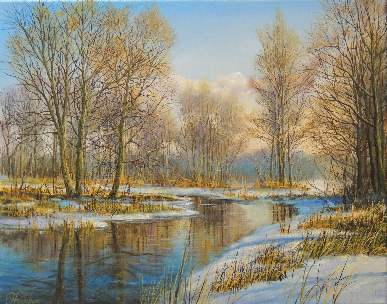 March Begins Oleg Riabchuk Original painting for sale