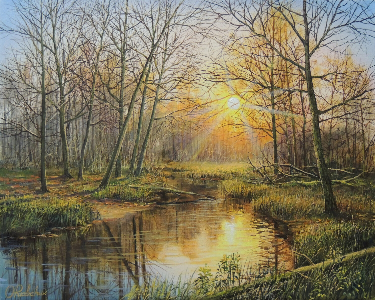 A Gentle Turn of Season Oleg Riabchuk Original painting for sale