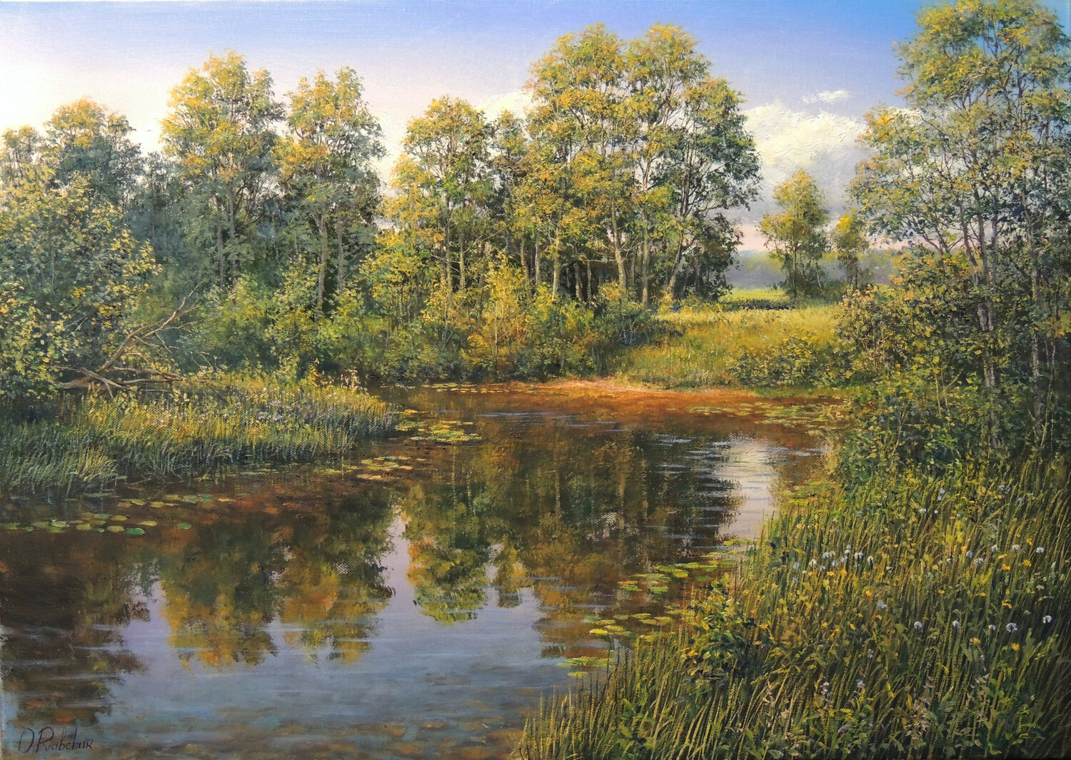 Summer Stillness Oleg Riabchuk Original painting for sale