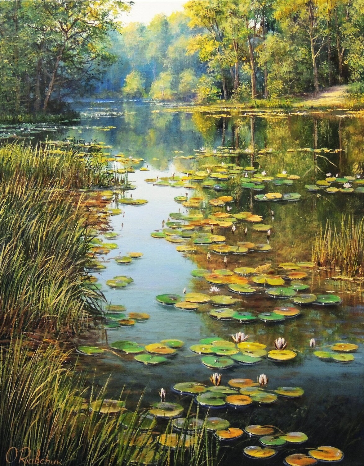 The Secret Pond Oleg Riabchuk Original painting for sale