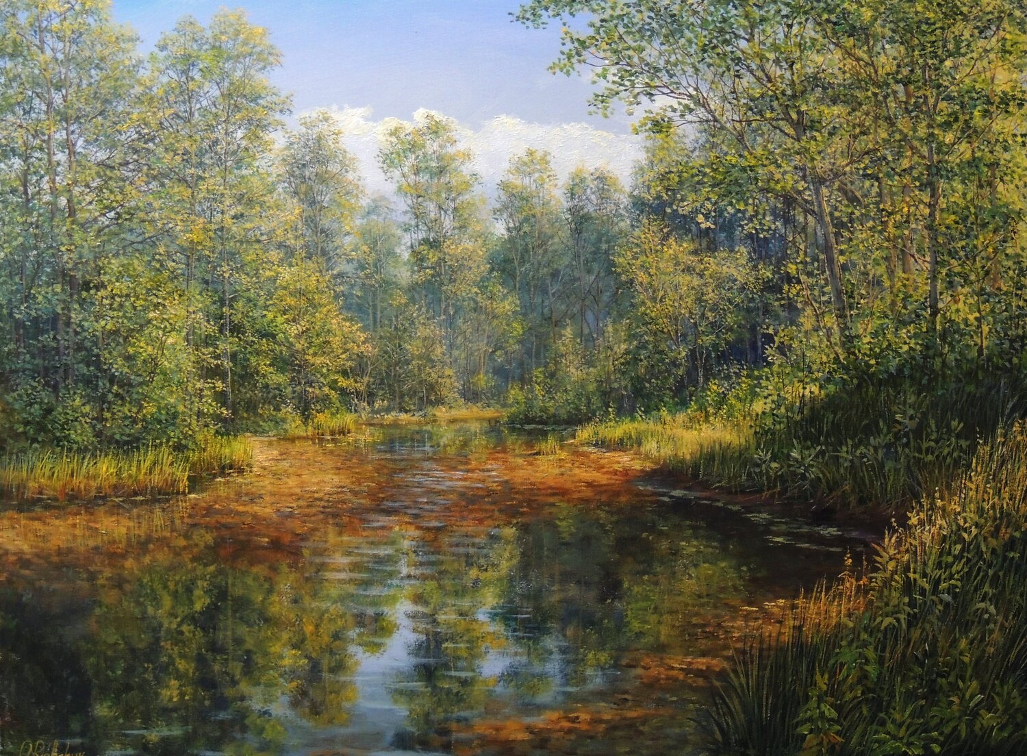 Sunlit Peace Oleg Riabchuk Originalgemälde zu verkaufen
