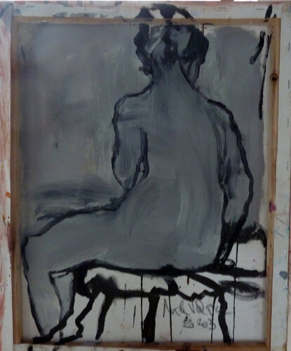 Rückenansiche einer Frau by Mila Veljac'a, Painting for Sale on Select