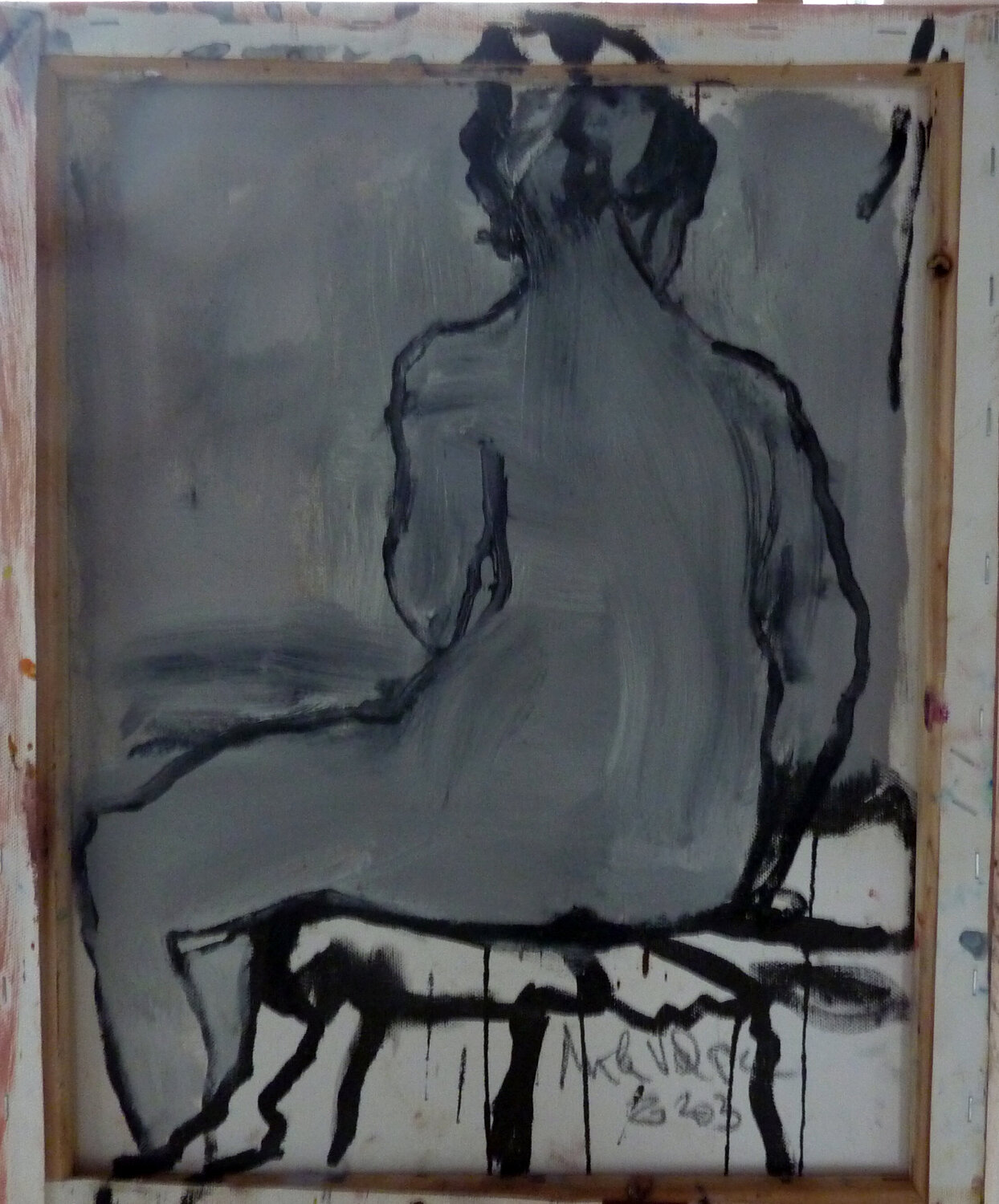 Rückenansiche einer Frau Mila Veljac'a Original painting for sale