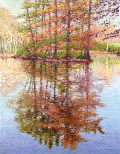 Tree reflections 3. by Richard Mierniczak, Painting for Sale on Select