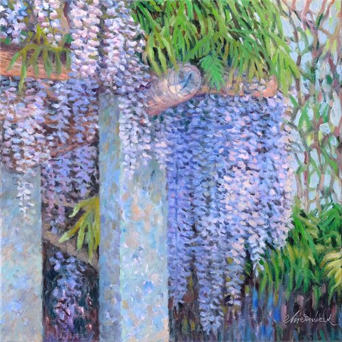 Mainau garden 02. - Wisteria by Richard Mierniczak, Painting for Sale on Select