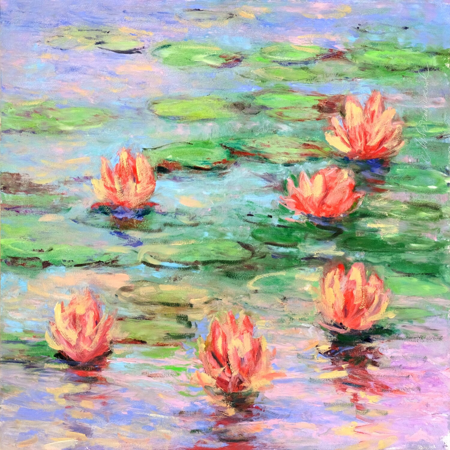 Nenuphars 4. Richard Mierniczak Original painting for sale