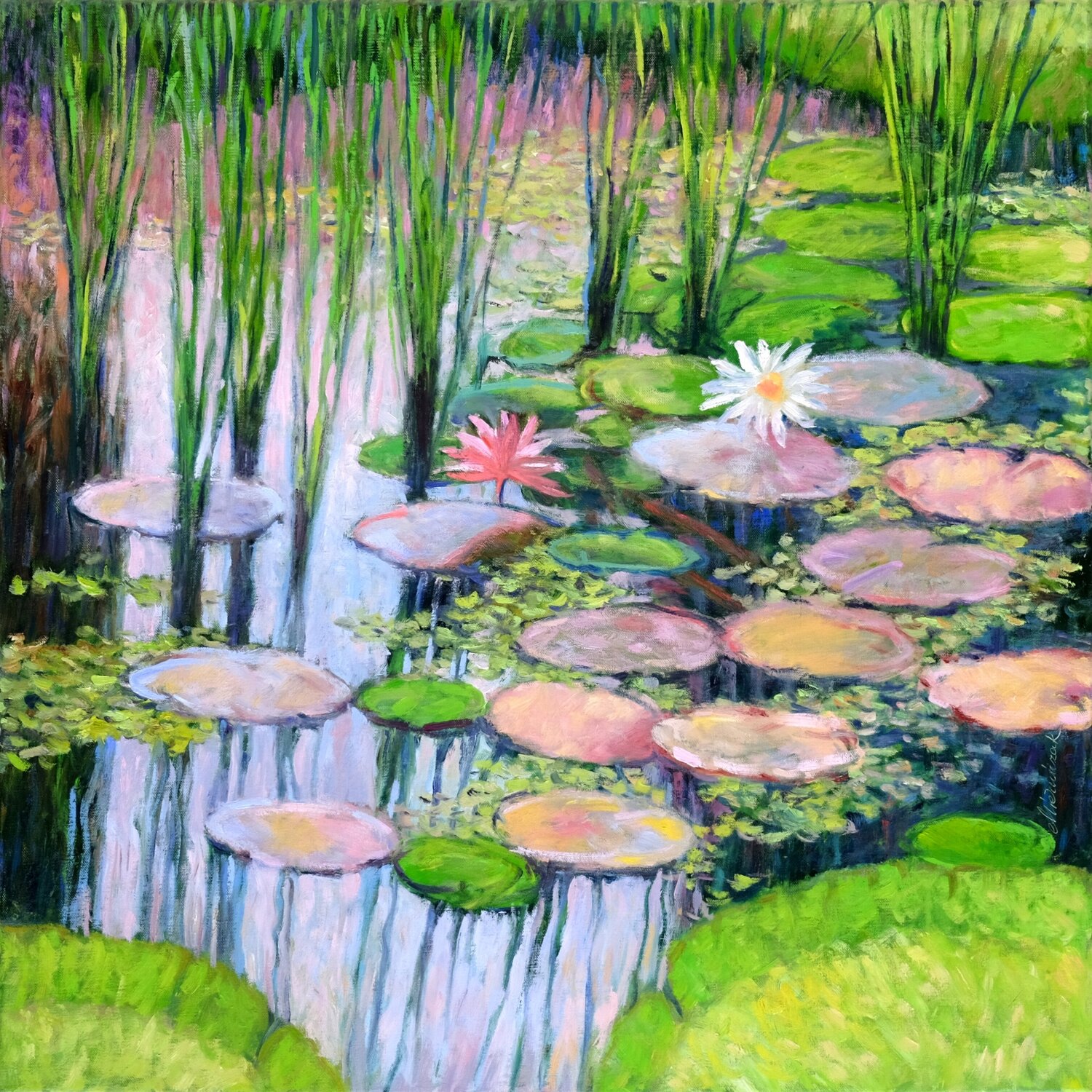 In the botanical garden 1. Richard Mierniczak Original painting for sale