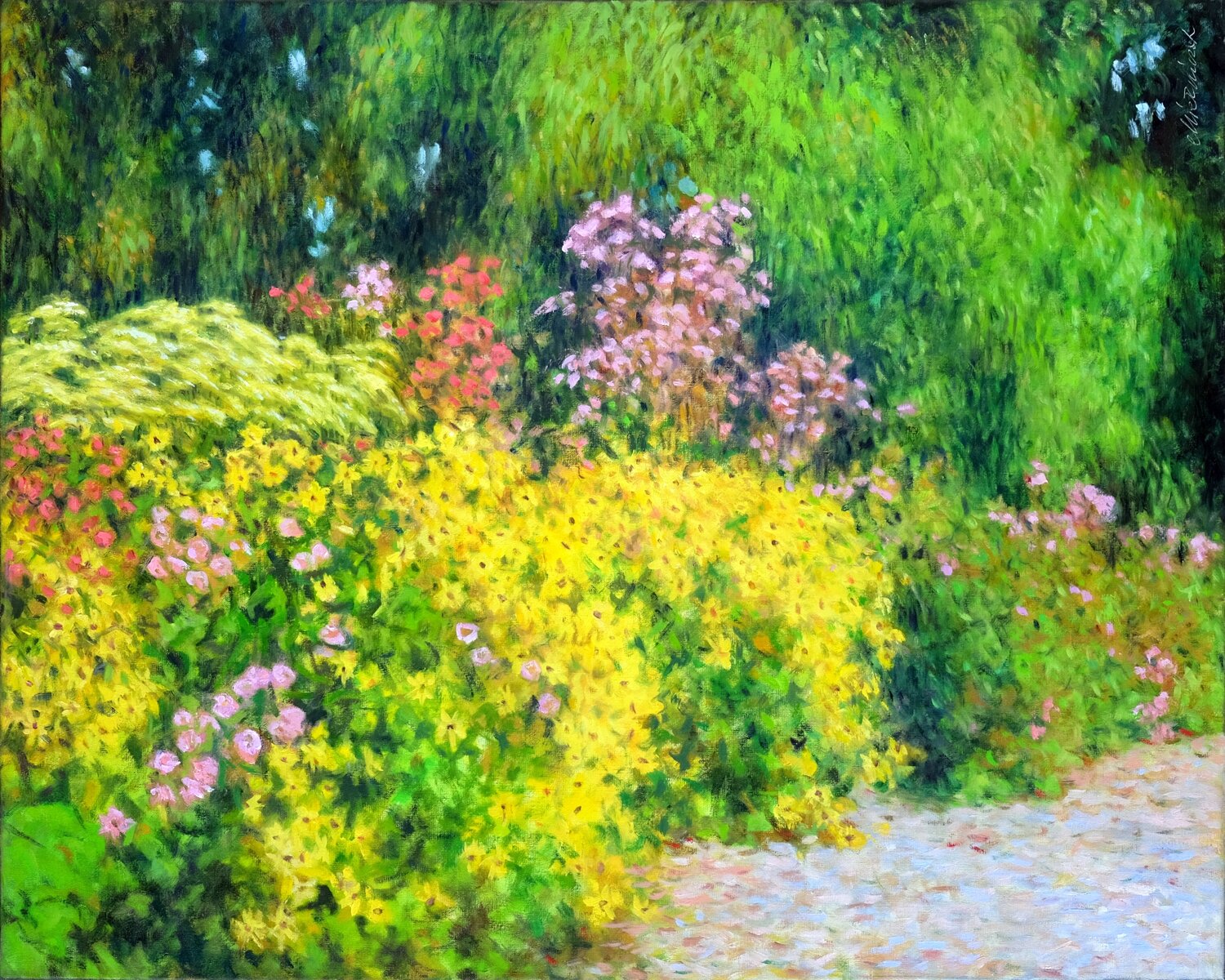 In the botanical garden 2. Richard Mierniczak Original painting for sale