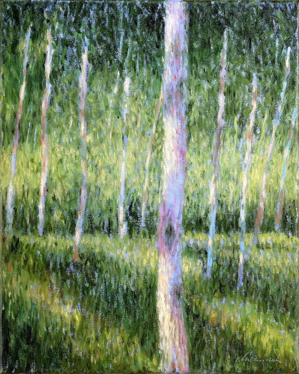 Birch forest Richard Mierniczak Original painting for sale