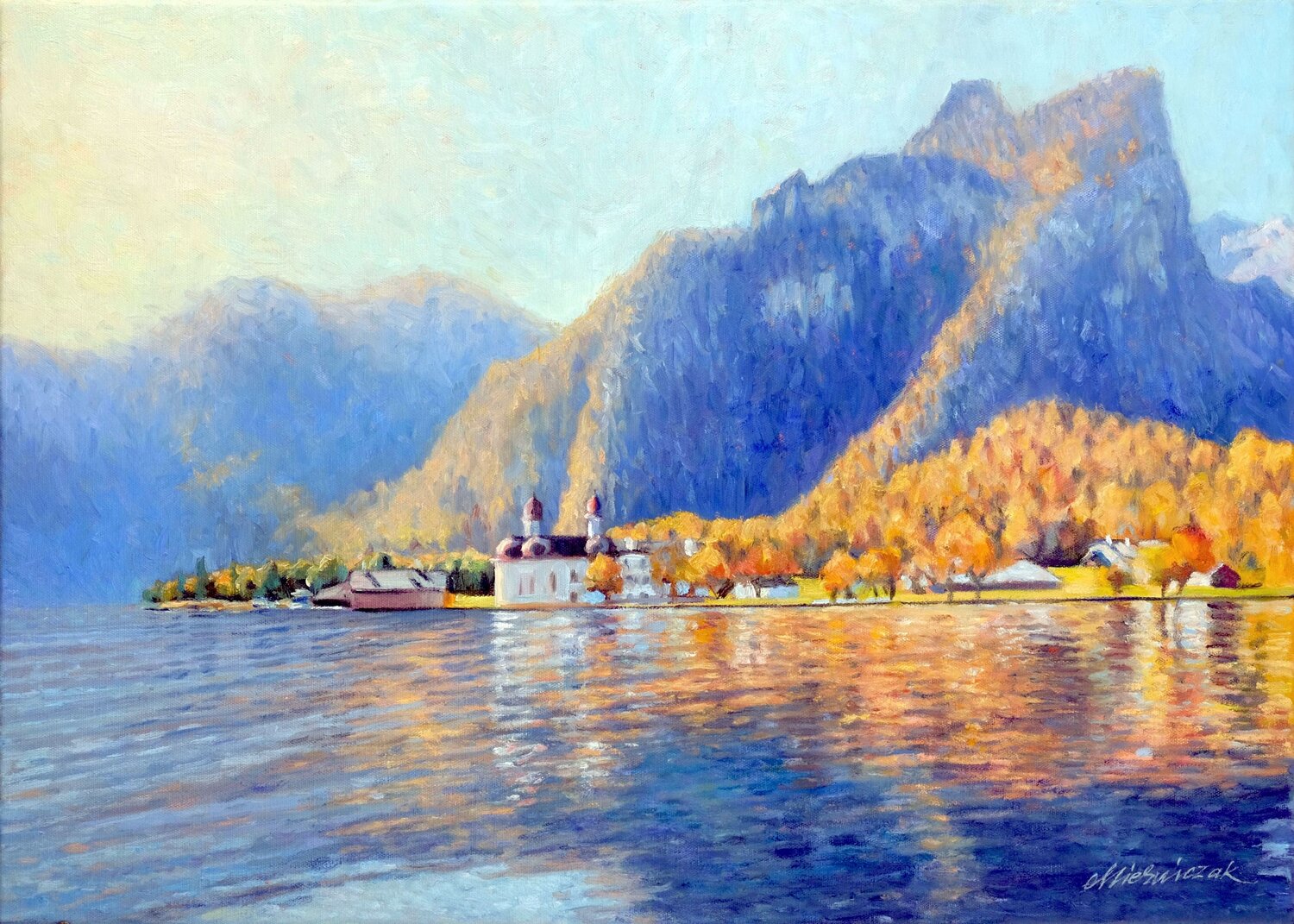 St. Bartholomä 2. (Königssee / Bavaria) Richard Mierniczak Original painting for sale
