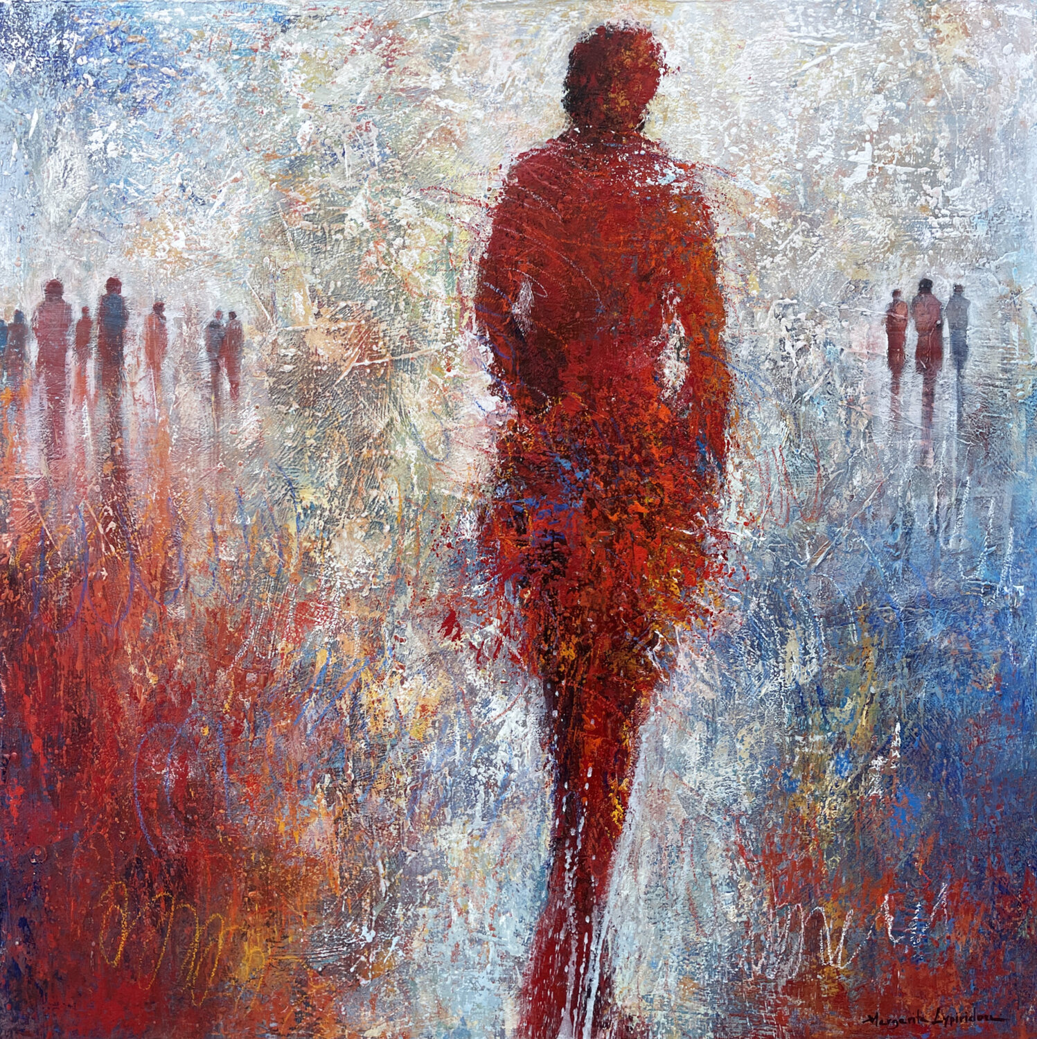 Elusive Figures Margarita Lypiridou Original painting for sale