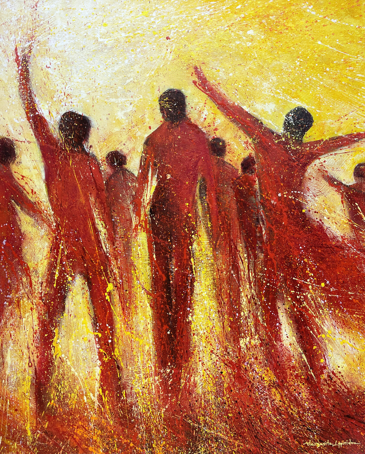 Dancing In The Heat Margarita Lypiridou Original painting for sale