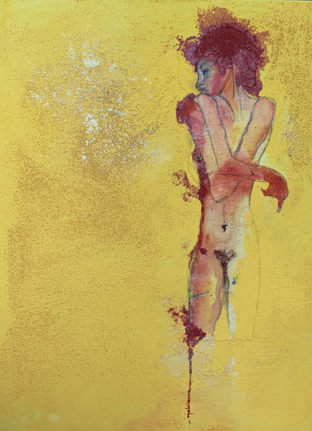 "Schiele-istic" Anne Maizianne Original painting for sale