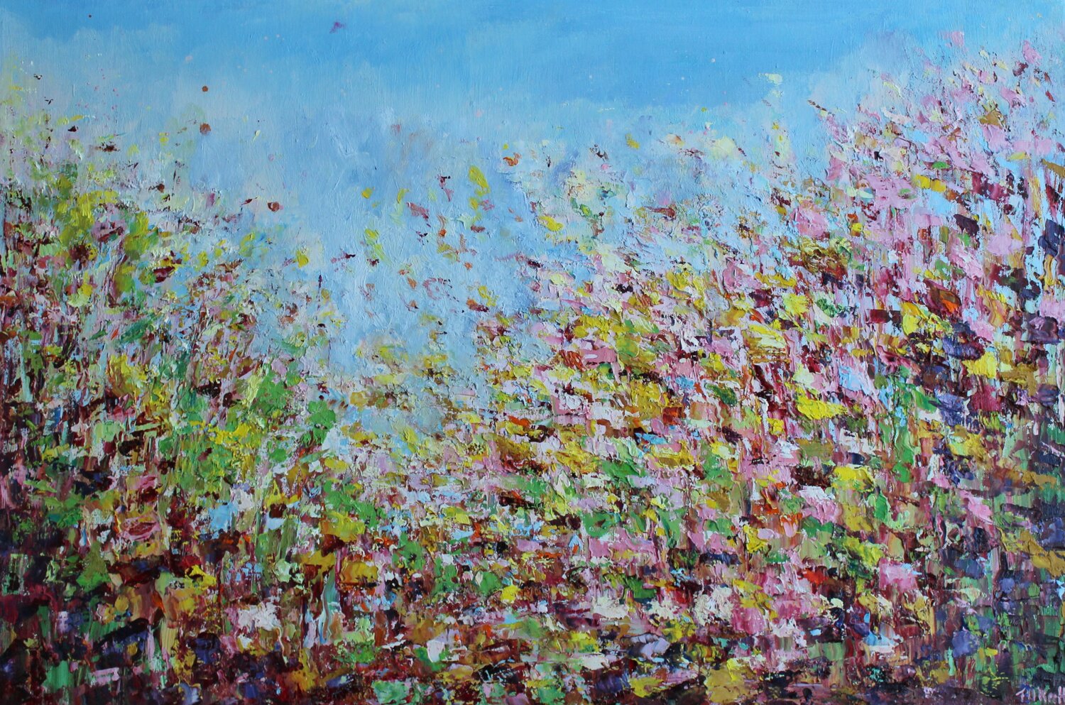 Listening to Autumn Leaves Therese O'Keeffe Original painting for sale