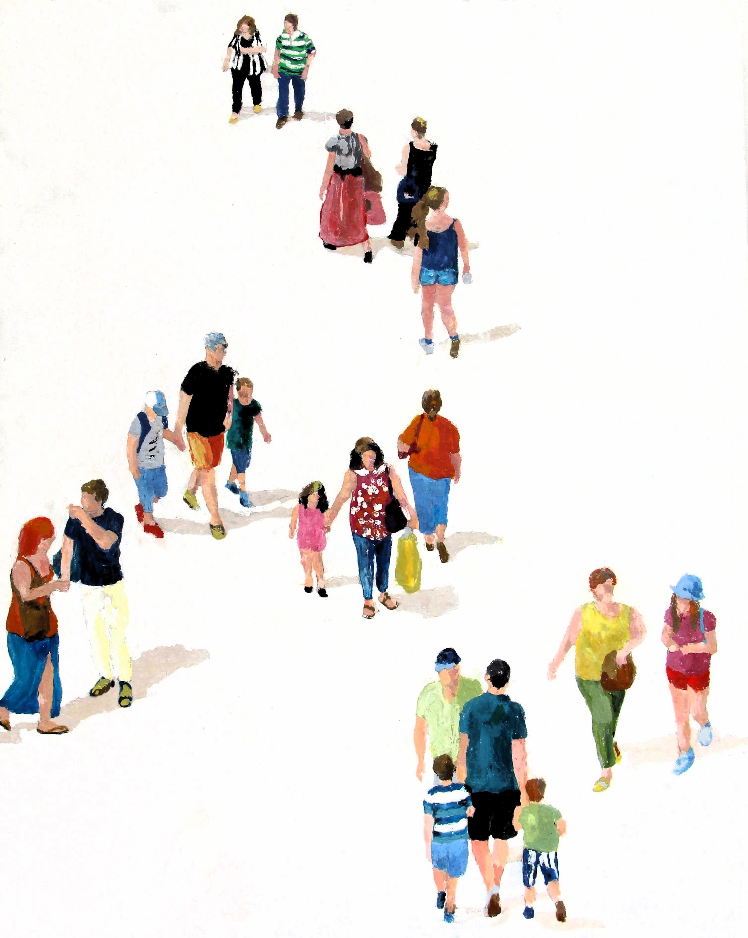 Athens people going to the underground station