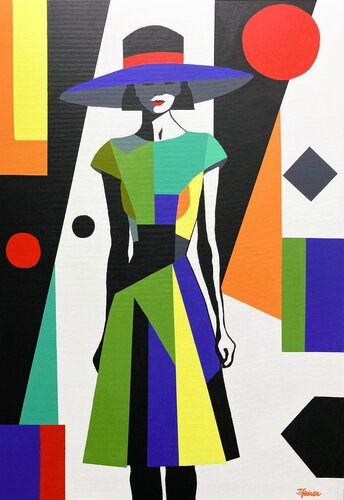 Die Hutverliebte by Ilse Feiner, Painting for Sale on Select