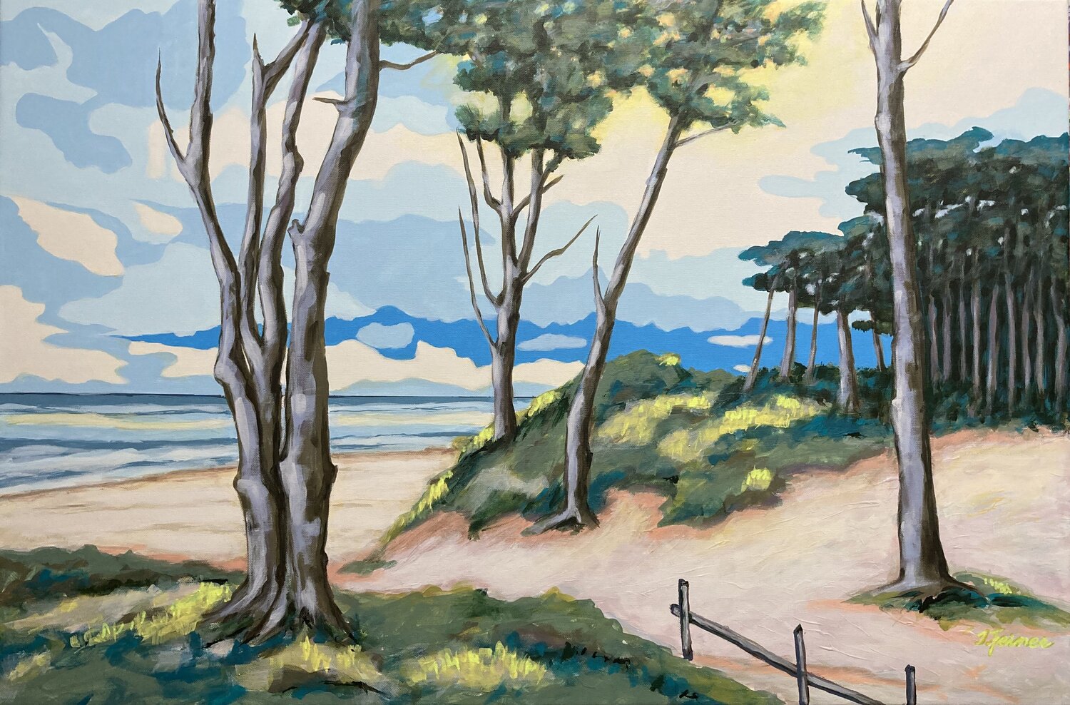 Windflüchter auf der Darß Ilse Feiner Original painting for sale
